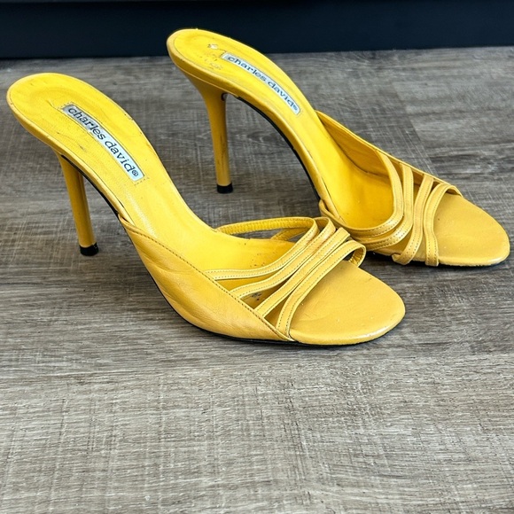 Charles David Shoes - Charles David Strappy Leather Heels Sandals Mules 8